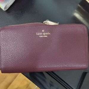 Kate Spade Plum Leather Zip Wallet